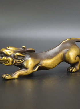 纯铜貔貅摆件黄铜瑞兽家居书房