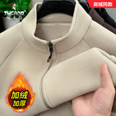 加绒加厚保暖男女士外套新款 啄木鸟摇粒绒开衫 卫衣秋冬季 立领上衣