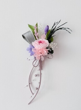 想象STUDIO小众婚礼新郎新娘胸花粉色永生花 超仙新娘手腕花玫瑰