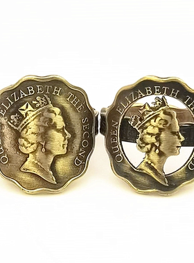 香港女王款硬币戒指镂空个性时尚