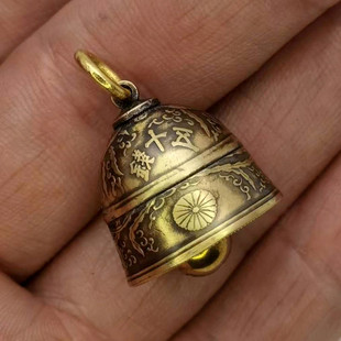 好成交吧手工制作送个性男女学生情侣保真日本50钱黄铜硬币小铃铛