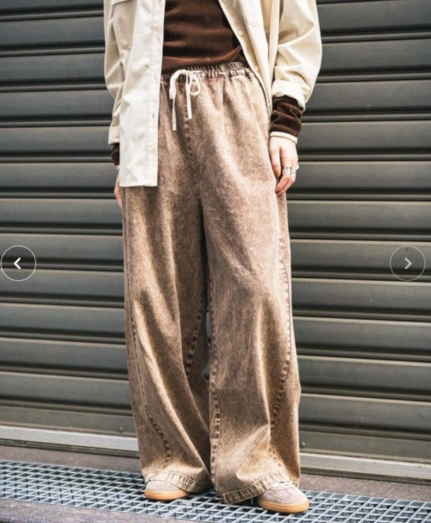 日单女式阔腿裤 水洗做旧休闲裤 - 银座之恋外贸服装出品