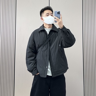 梅一天高级感简约设计轻薄款 翻领羽绒服男秋冬休闲百搭白鸭绒外套