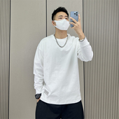 T恤男纯棉潮流百搭休闲宽松情侣打底衫 梅一天春秋季 基础长袖 上衣