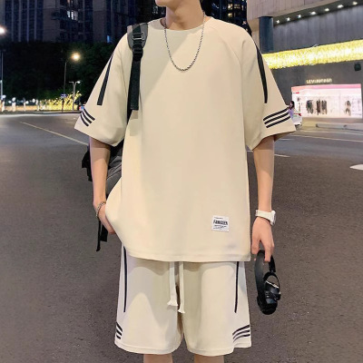 冰丝短袖t恤男士短裤休闲运动套