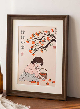 复古画框架装裱实木质相框挂墙4k8k水彩素描a3纸油画拼图空框摆台