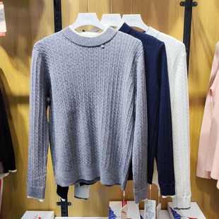 女 针织打底衫 乔俪莎1862女士毛衣2025秋冬新款 圆领假两件套头厚款
