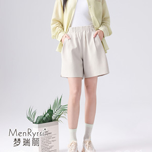 梦瑞丽6009小冰裤女轻薄四分A版短裤短裤凉爽休闲速干高腰夏季款