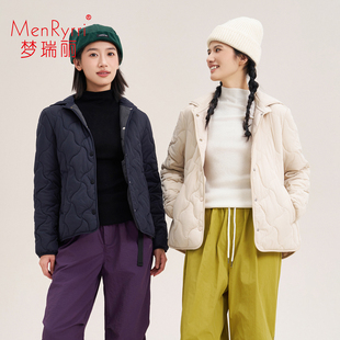 梦瑞丽5080羊毛连帽棉衣女冬季 休闲棉服夹克外套轻薄保暖上衣 新款