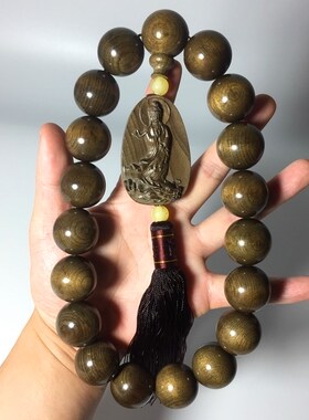 金丝楠木手串阴沉木老料乌木男士文玩佛珠手持车挂破牌2.5大规格