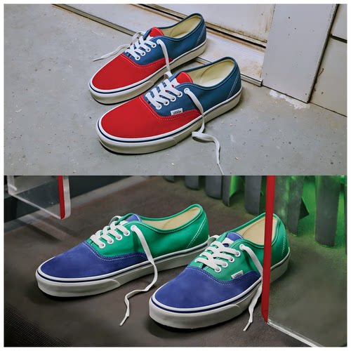 Vans万斯复古撞色翻毛皮帆布板鞋