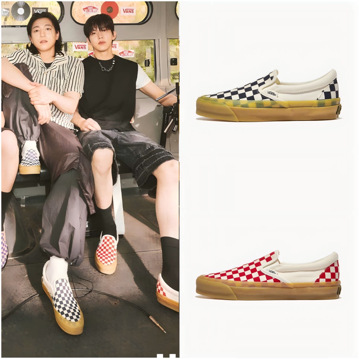 VANS万斯棋盘格一脚蹬休闲板鞋