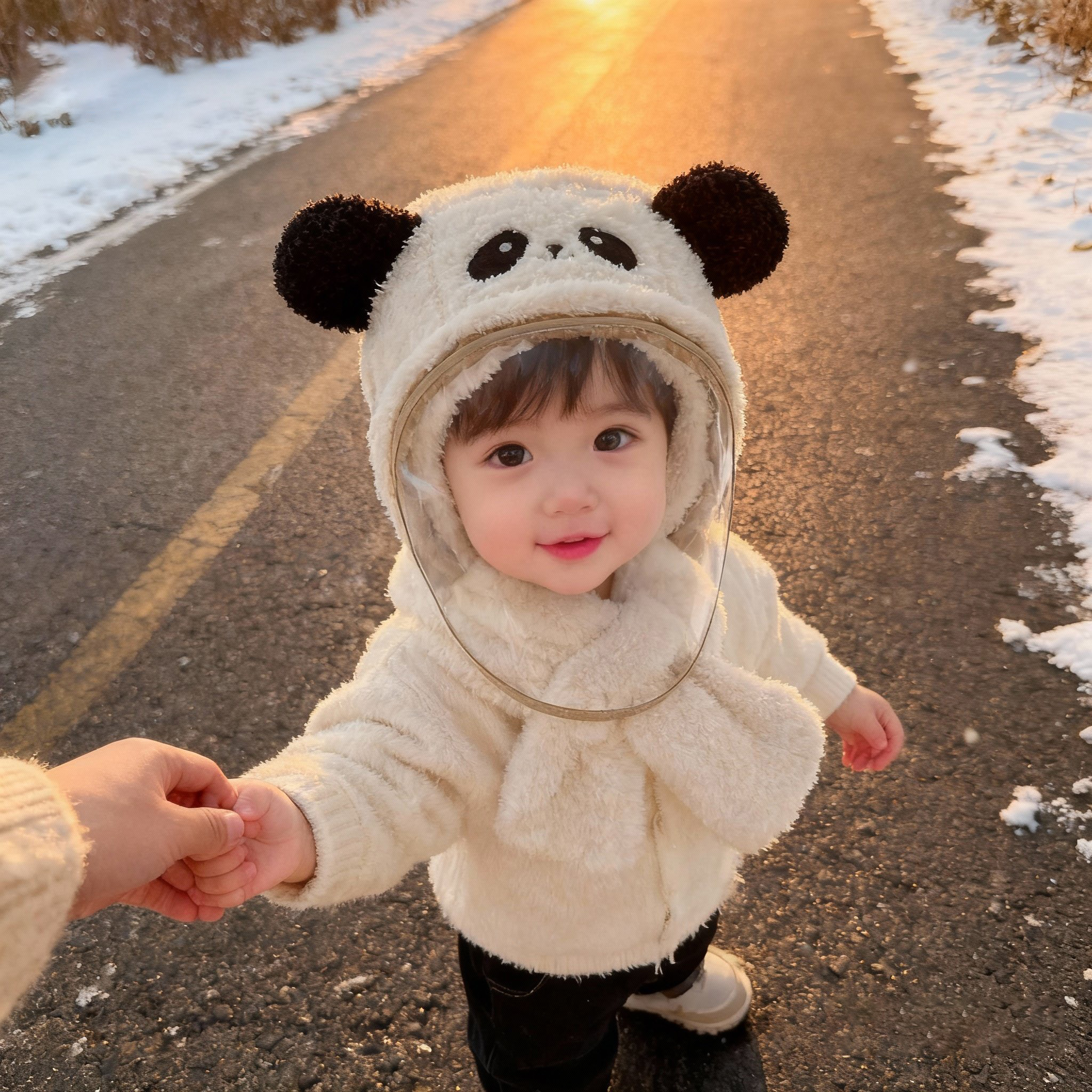 宝宝帽子围巾2件套装带面罩