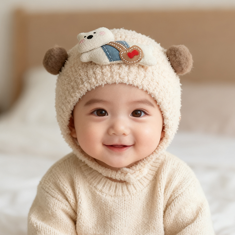 婴幼儿帽子秋冬季保暖防风
