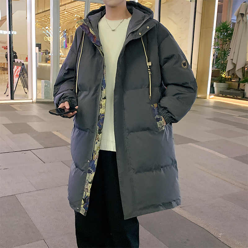 中长款羽绒棉服外套男冬季新款连帽加厚棉袄子青少年学生保暖棉衣