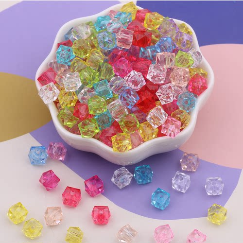 满天星花透明diy8mm菱形珠铁丝