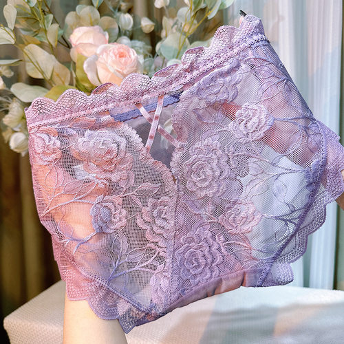 【90-200斤】新款纯欲法式少女内裤高端性感舒适无痕蕾丝诱惑内裤