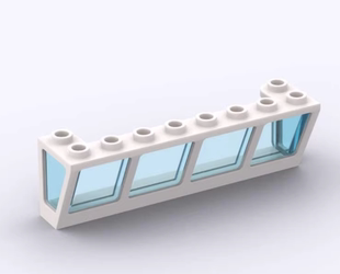 LEGO 乐高 89648 89649 2x8x2 船舱窗户窗框 透明浅蓝色玻璃