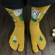 袜子铺子黄芥花精梳棉提花分趾袜二指袜足袋高筒纯棉木屐人字拖女