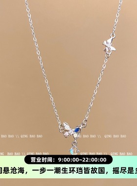 冷性风轻奢设计感蝴蝶钛钢项链女时尚气质高级感小众百搭颈链项饰