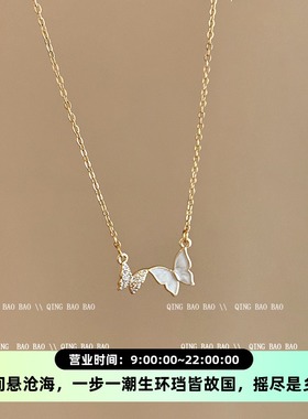 设计感蝴蝶钛钢项链女时尚超仙气质百搭高级感小众个性项饰品