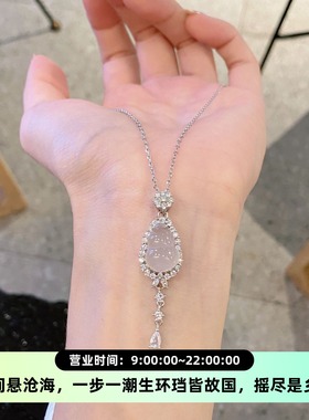 福禄相伴冰透仿玉髓葫芦项链女新中式轻奢锁骨链礼物小众高冰吊坠