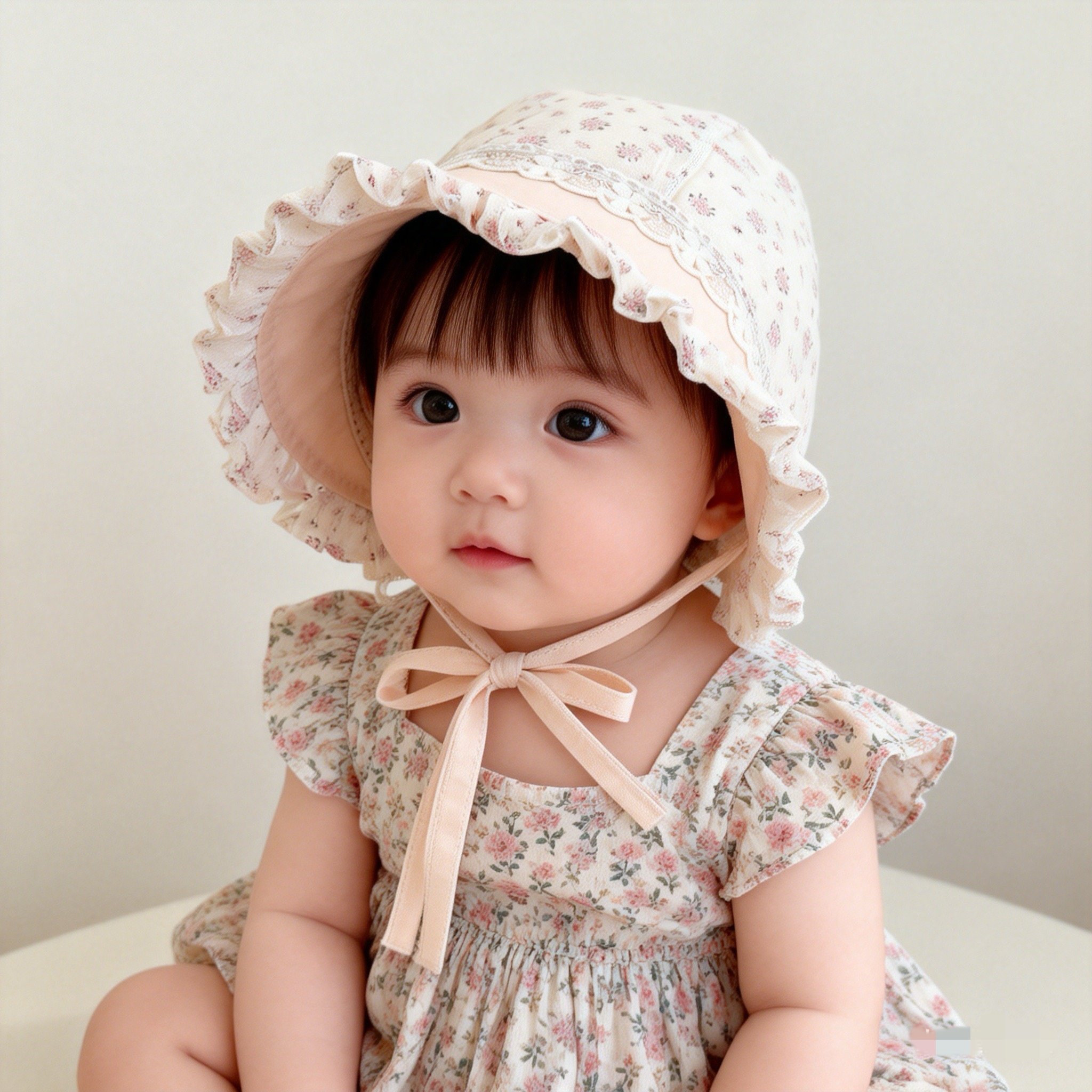 女婴儿帽子春秋薄款蕾丝花边公主护耳帽甜美系带包头帽,童装/婴儿装/亲子装,帽子,淘宝优惠券,粉丝福利购,淘宝优惠卷