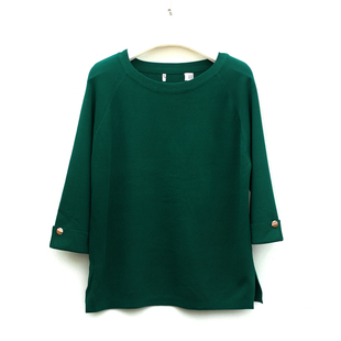 上衣 抗起球冰麻丝针织衫 2020春装 品牌撤柜折扣气质通勤宽松七分袖