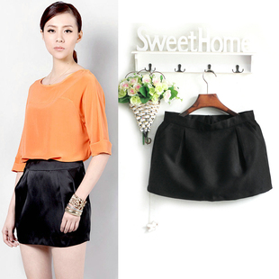 简约百搭厚绸缎防走光裙裤 花苞短裙半身裙 春夏装 爆亏清仓国内单