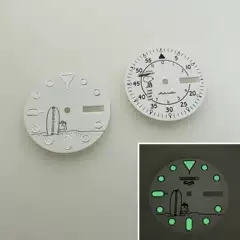 New Nh36 Dial Diameter 28.5mm Green Luminous Cartoon Puppy Mechanical Watch Nh36A Dial Watch Accessories