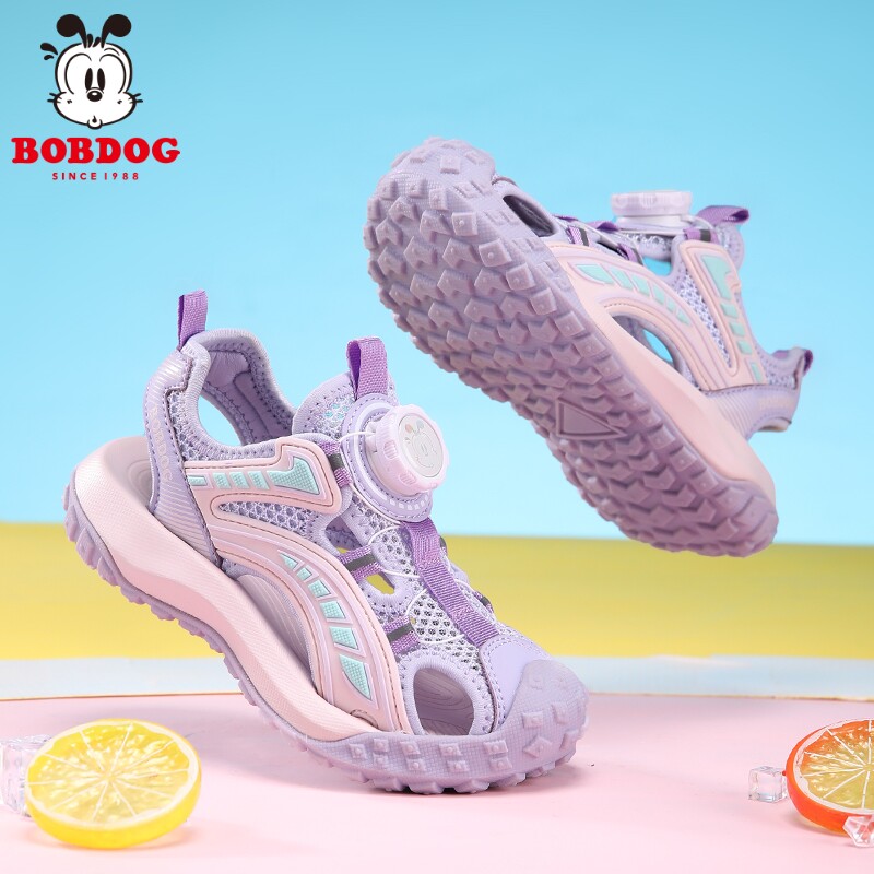 巴布豆童鞋女童凉鞋夏季2026新款儿童包头夏款中大童女孩沙滩鞋子