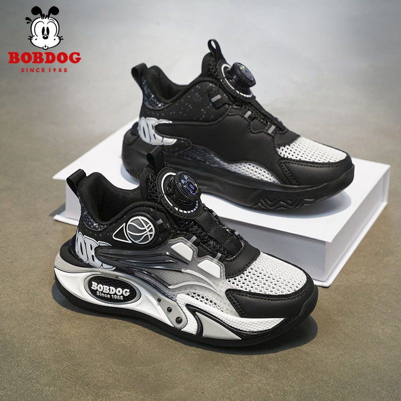 巴布豆童鞋男童运动鞋夏季镂空网面透气儿童单网鞋轻便男孩跑步鞋