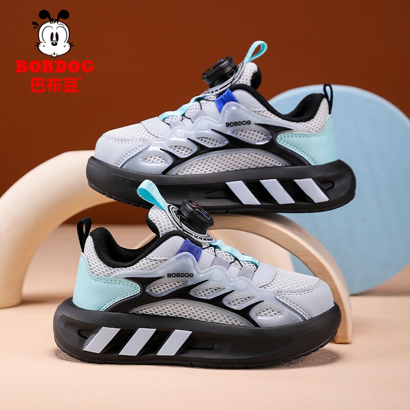 巴布豆童鞋男童板鞋春秋款2026新款网面透气儿童运动鞋休闲鞋子潮
