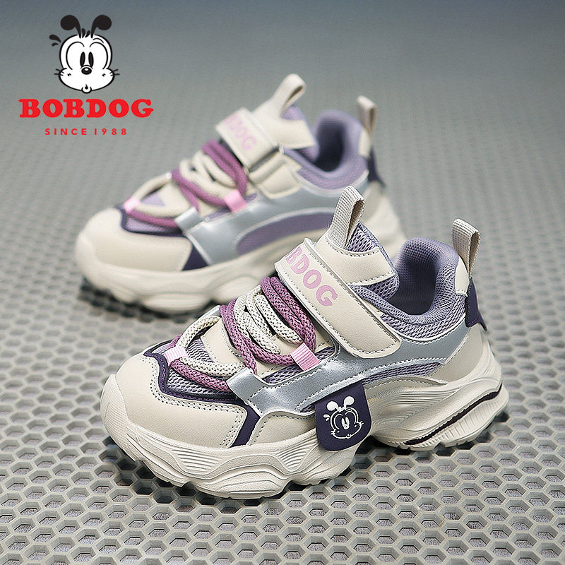 巴布豆童鞋女童老爹鞋春秋款网面透气儿童运动鞋时尚百搭休闲鞋子