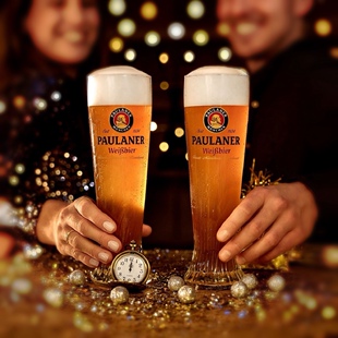 柏龙维森螺纹精酿啤酒杯具500ml超大加厚玻璃杯宝莱纳保拉纳家用