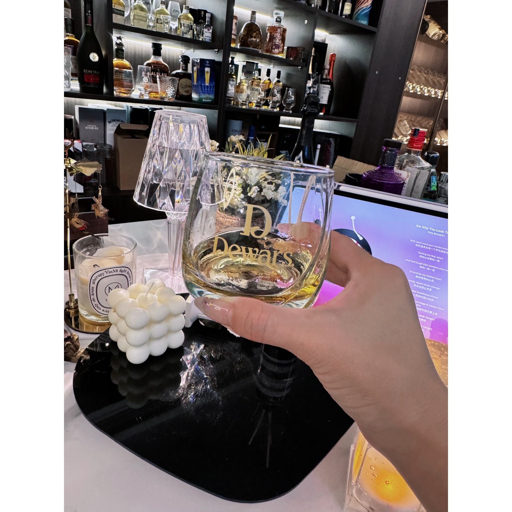 帝王Dewars威士忌专用杯平底轻奢高级感家用玻璃水杯大容量啤酒杯