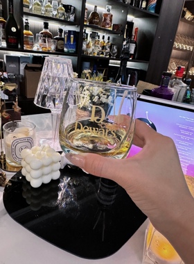 帝王Dewars威士忌专用杯平底轻奢高级感家用玻璃水杯大容量啤酒杯