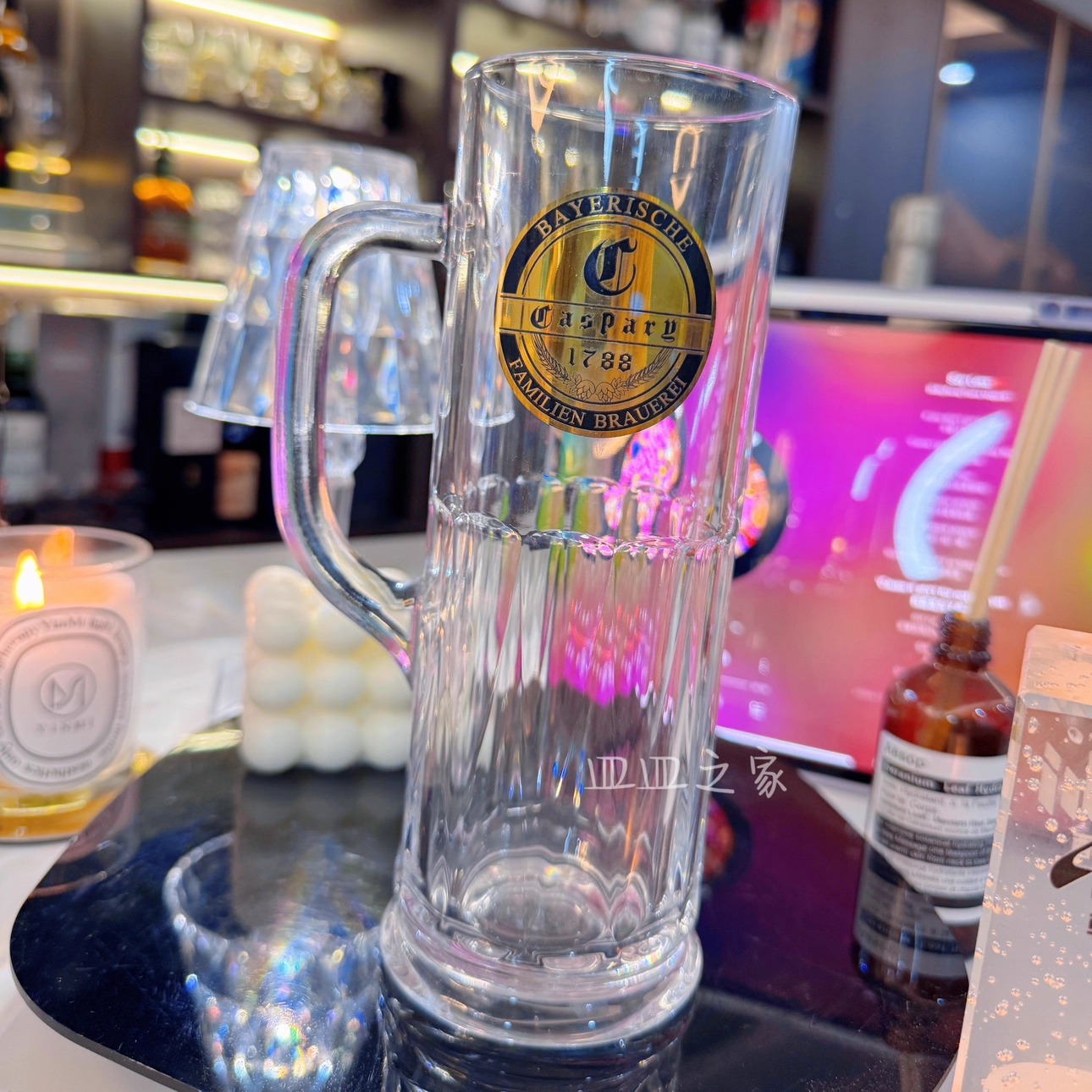 Caspary卡斯帕里精酿啤酒带柄扎啤玻璃酒杯高款商用杯具家用高档