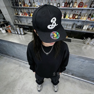 全新布鲁克林Brooklyn黑色刺绣棒球帽子硬顶可调节鸭舌帽潮流百搭