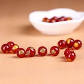 天然红黑玛瑙烫金平安符吉祥圆珠diy串珠手链手串饰品配珠转运珠