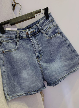 韩版全棉弹力显瘦高腰阔腿a字牛仔短裤女夏季薄款小个子热裤ins潮