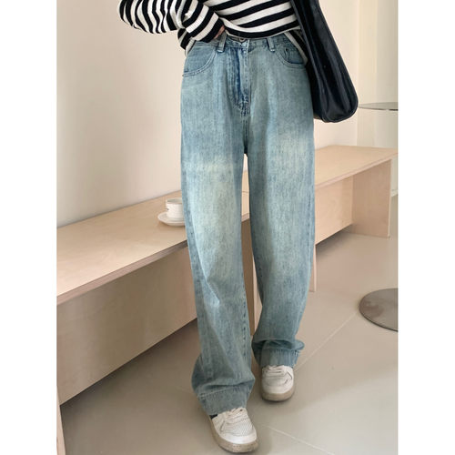 2023秋季水洗牛仔裤直筒长裤