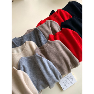 圆领/半高领2024b入秋冬基础款内搭针织毛衣百搭纯色保暖针织衫女