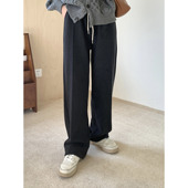 宽松百搭加绒加厚休闲长裤 超暖糯糯绵直筒裤 肤感炒鸡舒服冬季 女