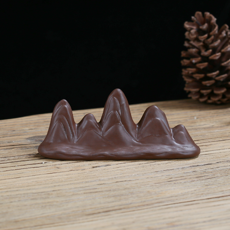 紫砂大山手工宜兴茶壶盖托茶刷架笔架茶道配件小茶宠茶玩摆件镇纸