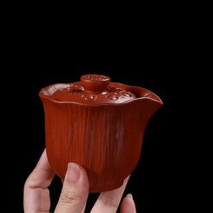 紫色手抓壶劲竹壶过滤网防烫盖碗茶壶大号单个陶瓷功夫茶具泡茶碗