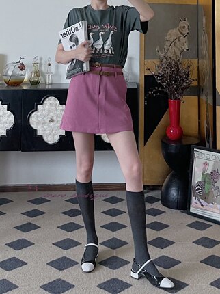 薄款女透气吸汗凉感纤维中筒小腿袜堆堆袜基本款百搭灰色巧克力色