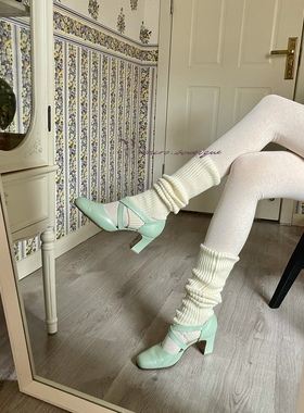 8色balletcore踩脚芭蕾法式少女日系竖条纹显瘦堆堆袜套护腿y2k