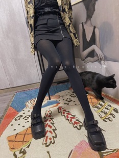 顶楼110D分段压力黑色显瘦美腿厚款 袜复古高弹力女 防勾丝打底连裤