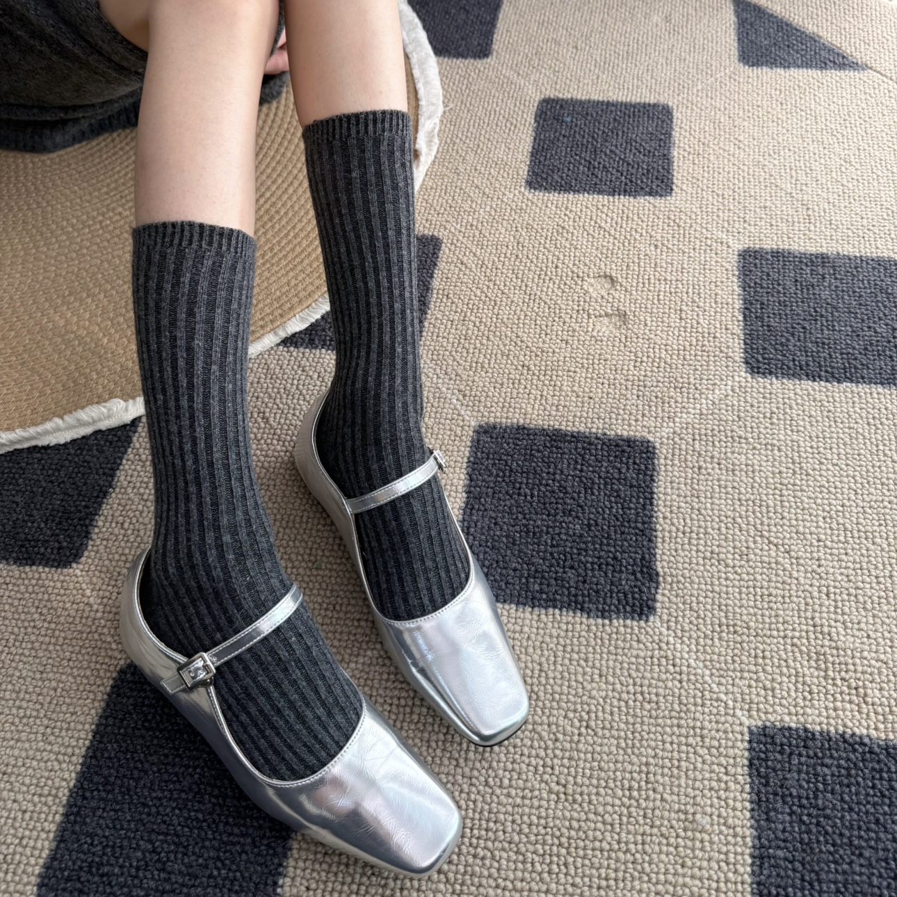 保暖女士羊毛柔软舒适中筒袜